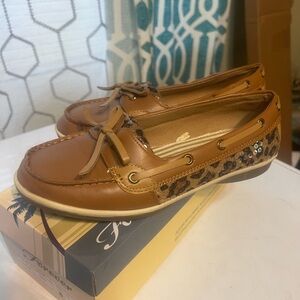 Charming Charlie Brown Tan Flats with Leather Details